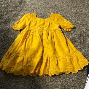 Little girls mustard yellow dress